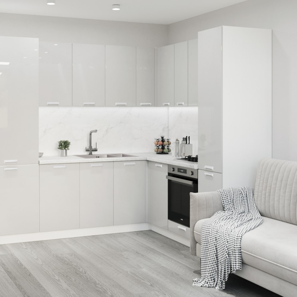 Моно светло-серый глянец