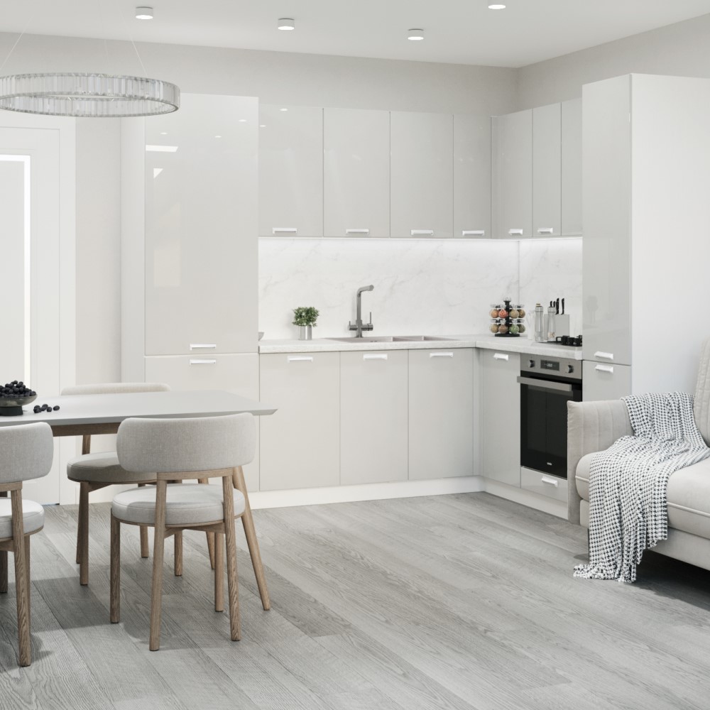 Моно светло-серый глянец