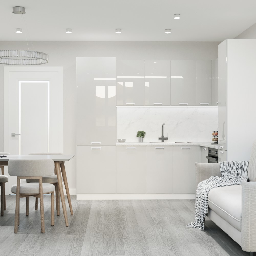 Моно светло-серый глянец