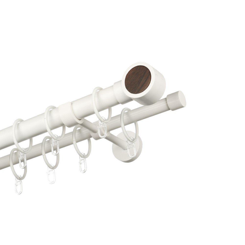 Карниз готовый раздвижной Сёркл белый матовый диаметр 28/19мм