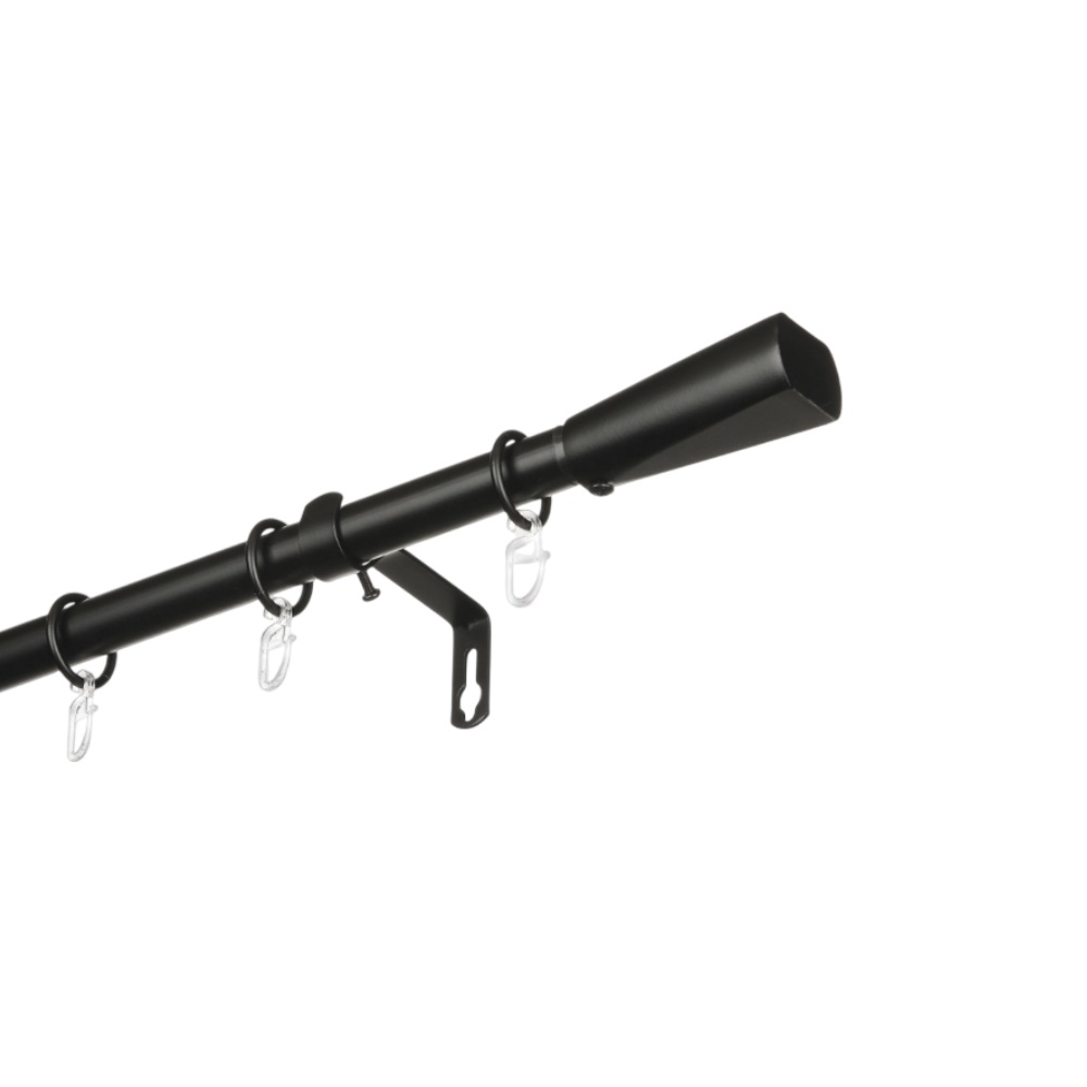 Карниз готовый раздвижной Трейп черный матовый диаметр 19мм