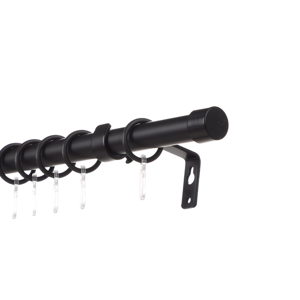 Карниз готовый раздвижной Заглушка черный диаметр 19мм