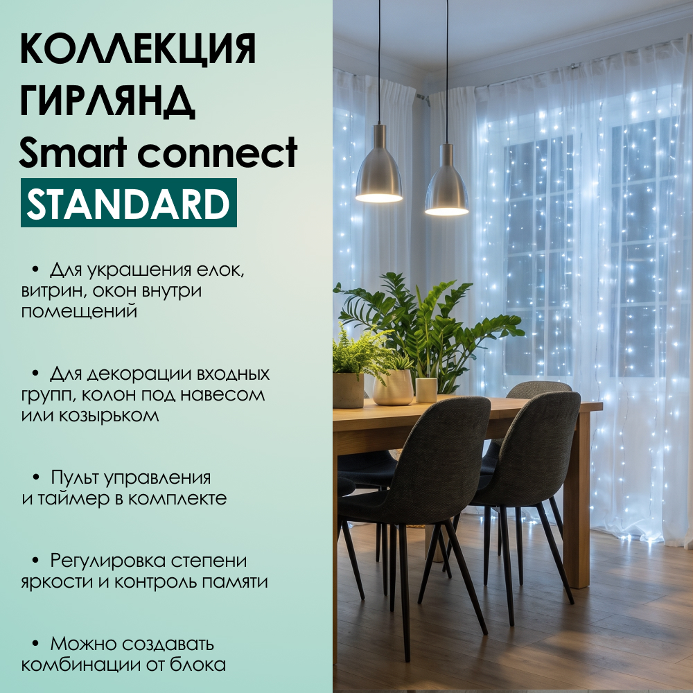 SMART CONNECT STANDARD - холодный свет, прозрачный провод
