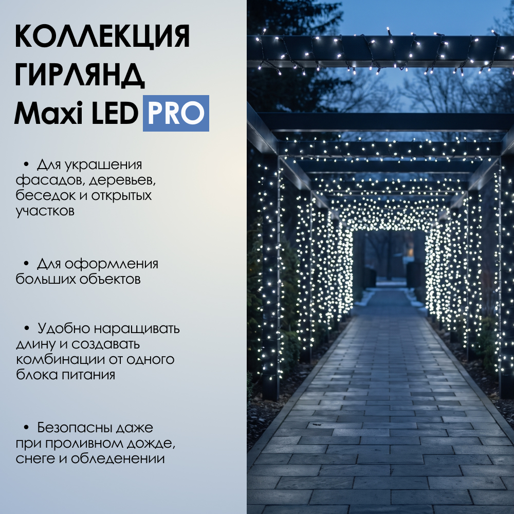 MAXI LED PRO - холодный свет, черный провод