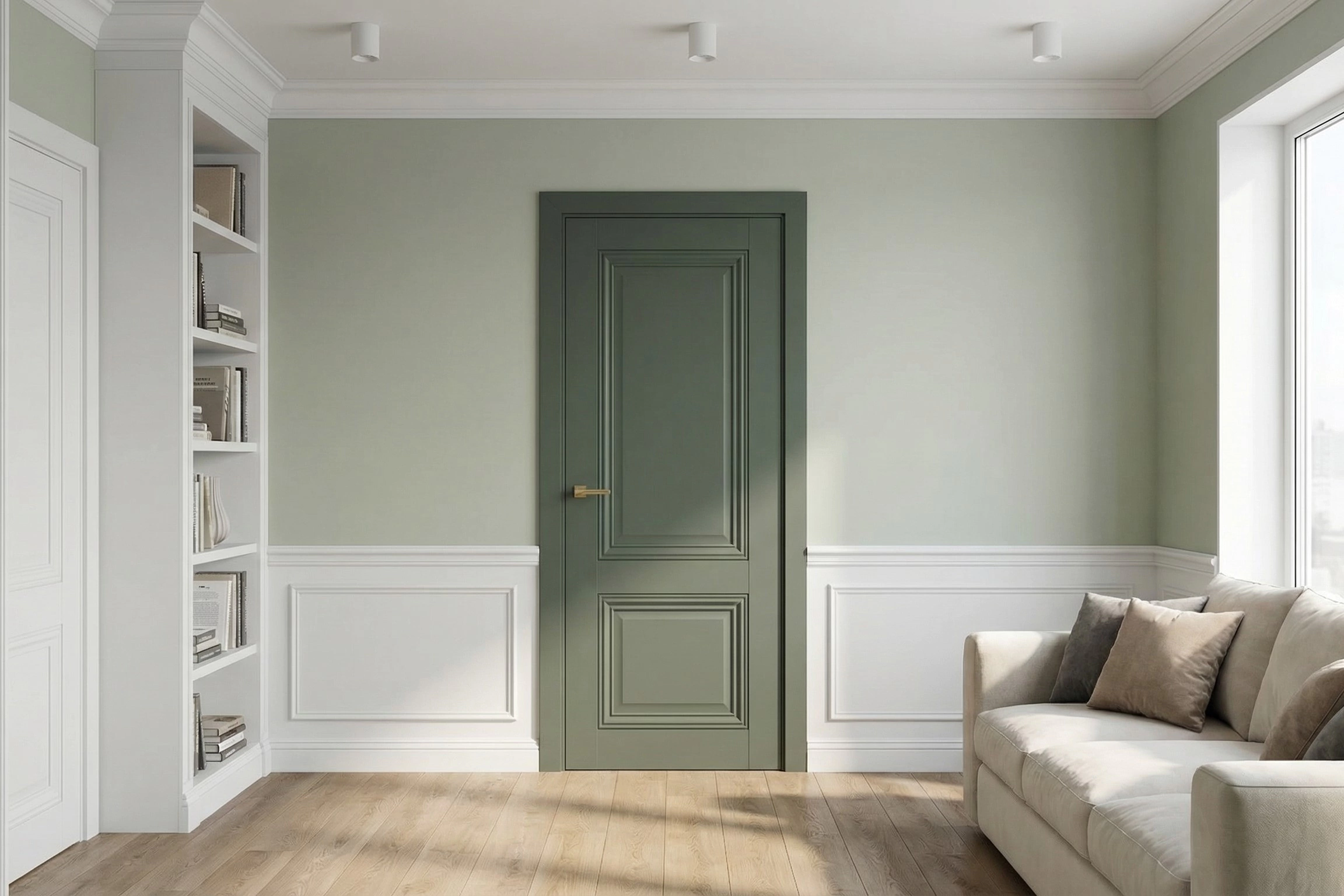 Двери в зеленых оттенках