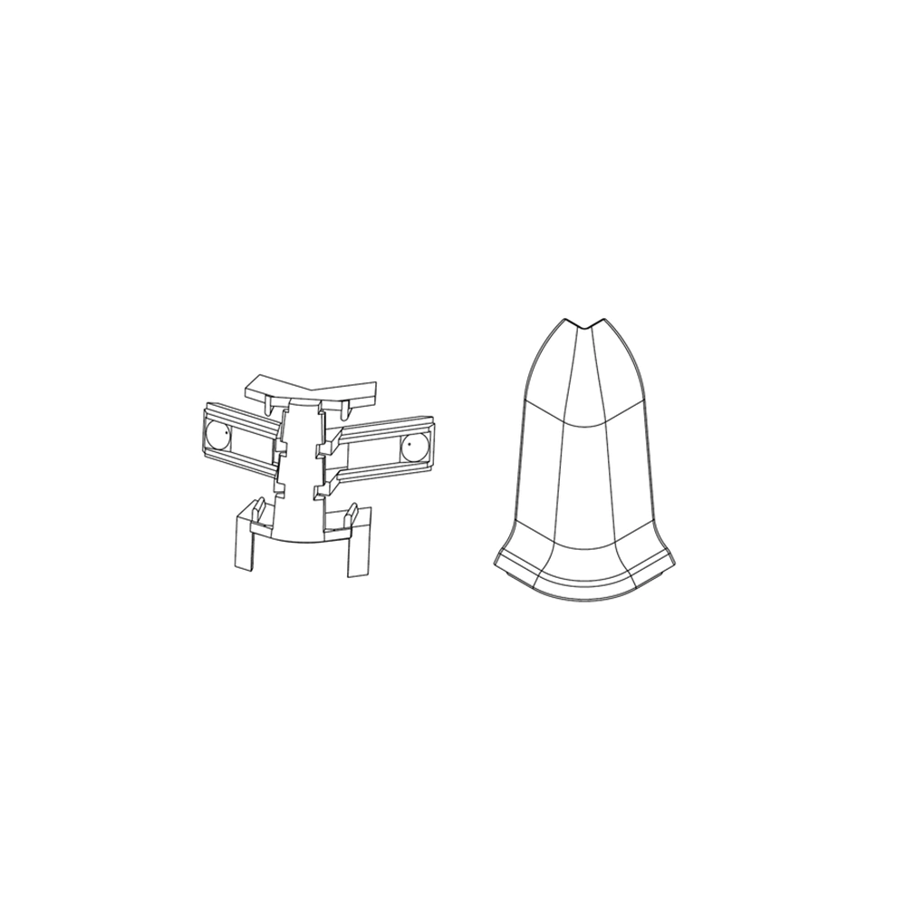 Угол наружный ПВХ Cezar Premium №163 Дуб Аспен с соединителем