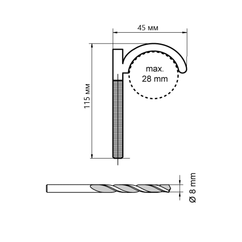 Дюбель-фиксатор крюковой Walraven 80 мм