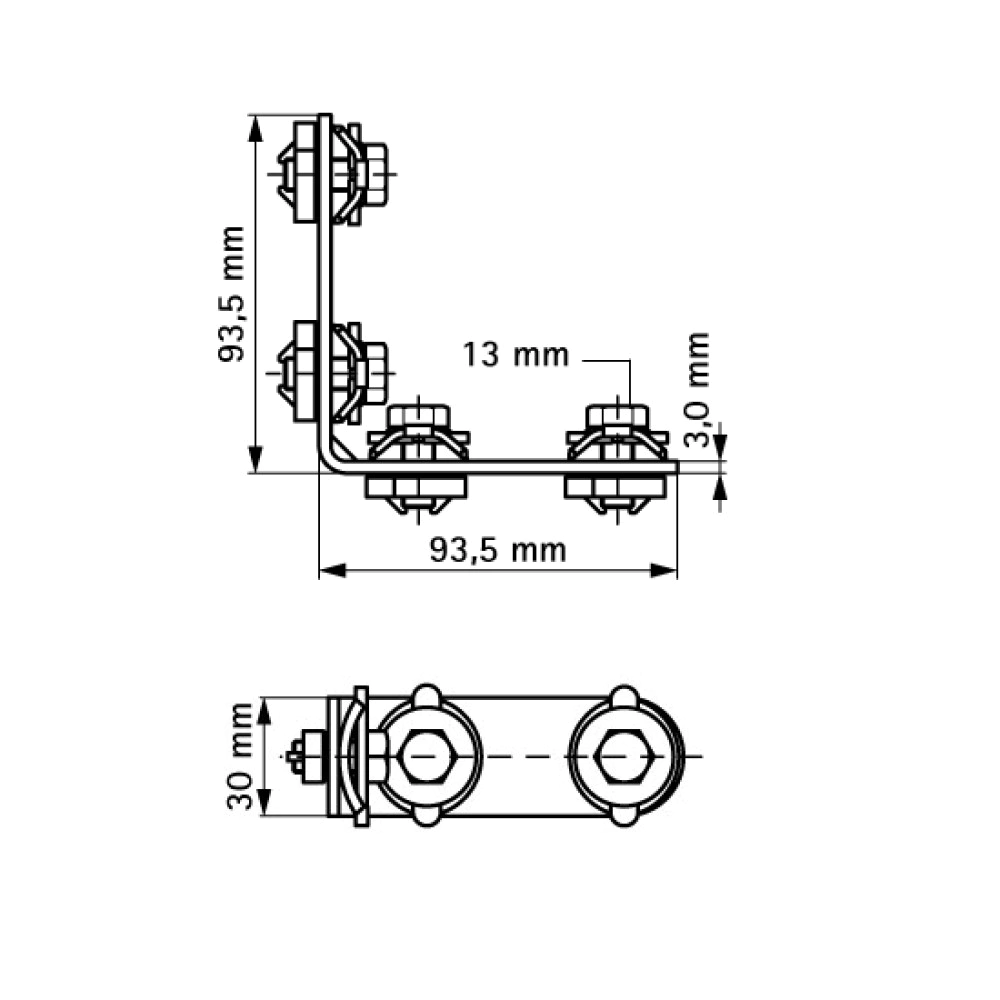 Уголок 4 гайки Walraven BIS RapidRail быстрого монтажа