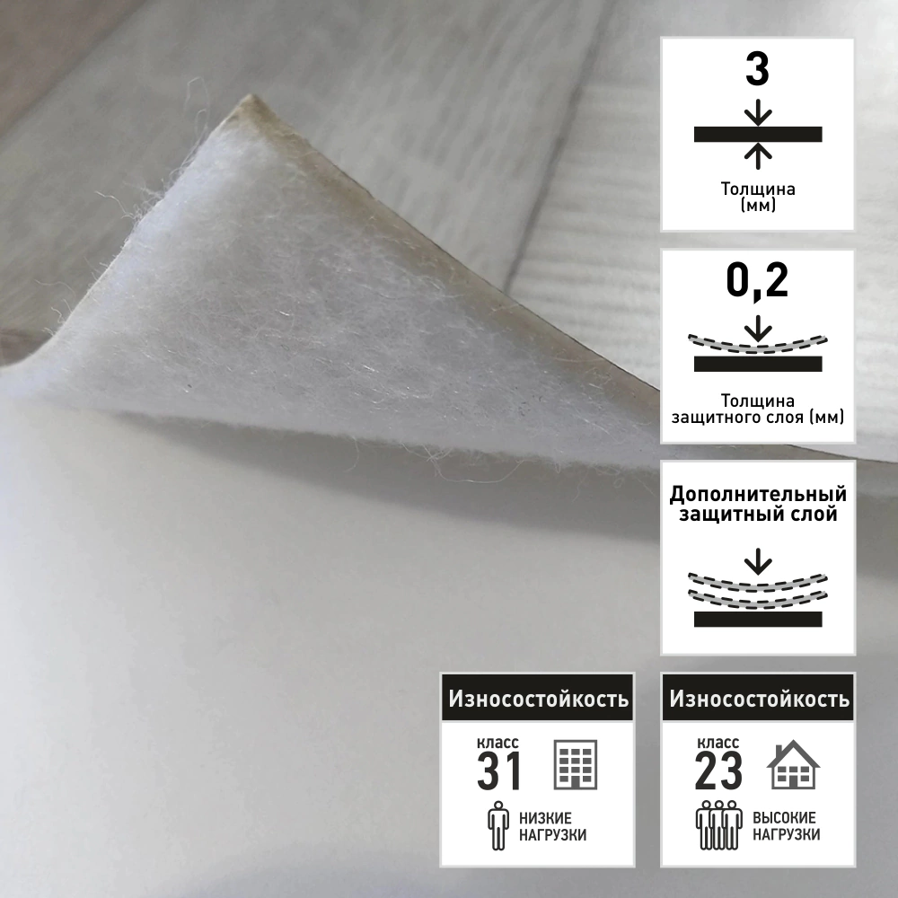 Линолеум Версаль Бруклин 611 3 м/3,0 мм/0,2 мм