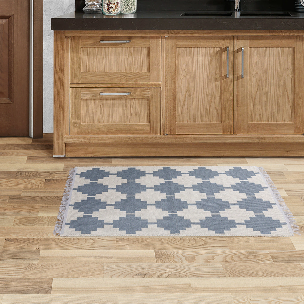 Коврик хлопковый Teressa 259 0,6х1,0 м кремовый-голубой