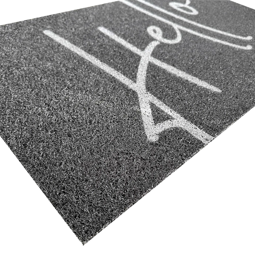 Коврик входной 60х90 см ПВХ Лапша Приветствие серый