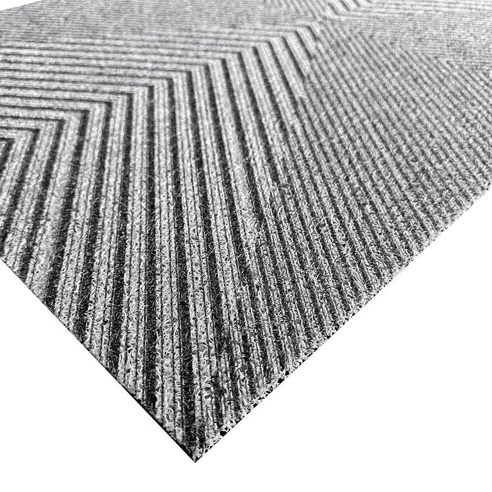 Коврик входной 90х120 см ПВХ Лапша Геометрия серый