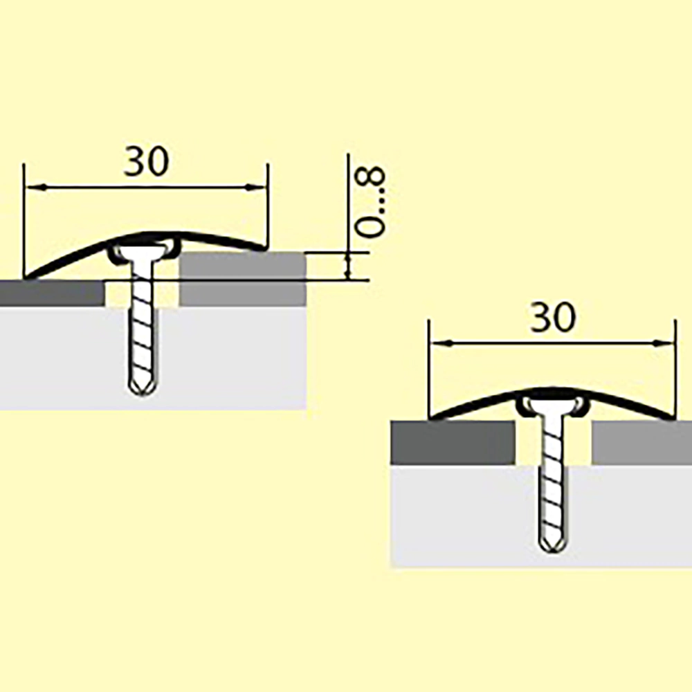 Порог алюминиевый разноуровневый 900х30 мм Дуб Мелфорд грей