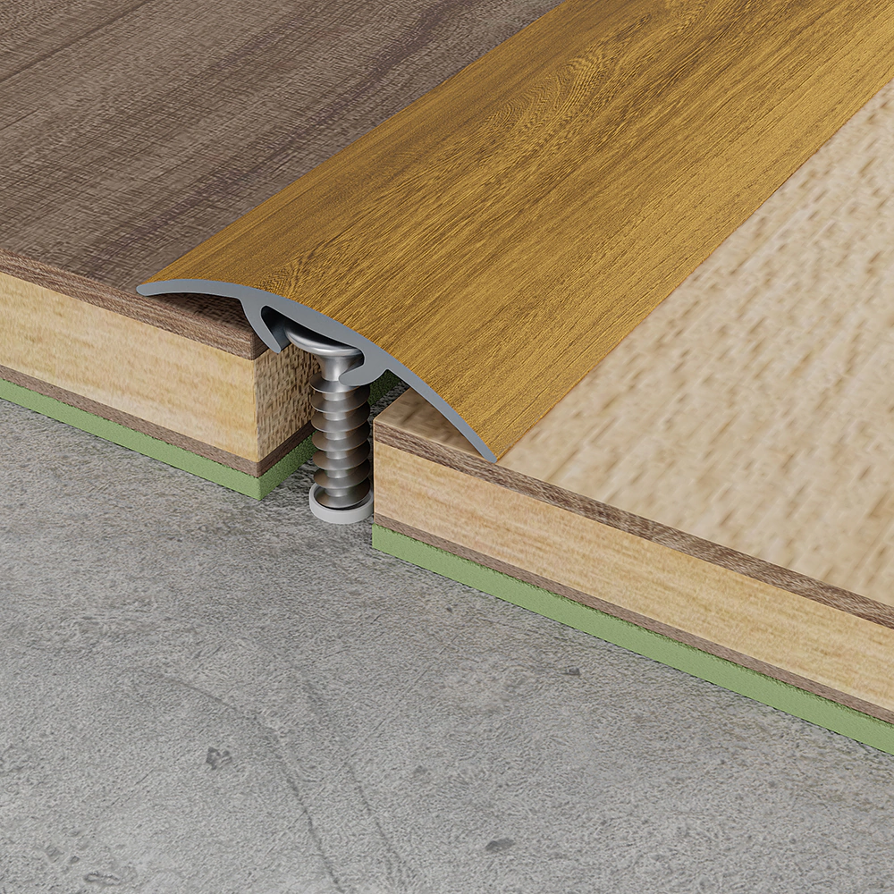 Порог алюминиевый разноуровневый 900х30 мм Дуб Мелфорд грей