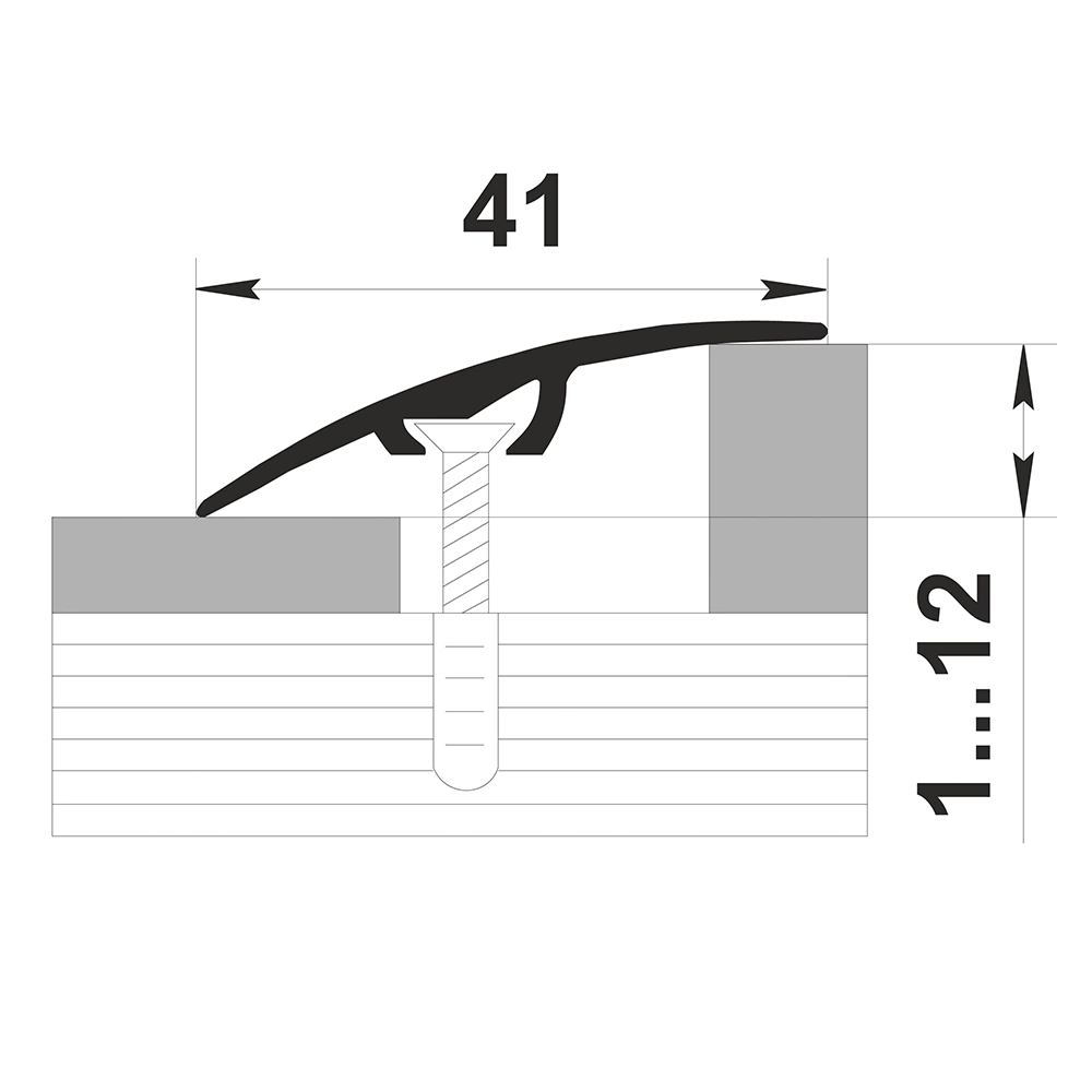 Порог алюминиевый разноуровневый 900х41 мм серебристая сосна