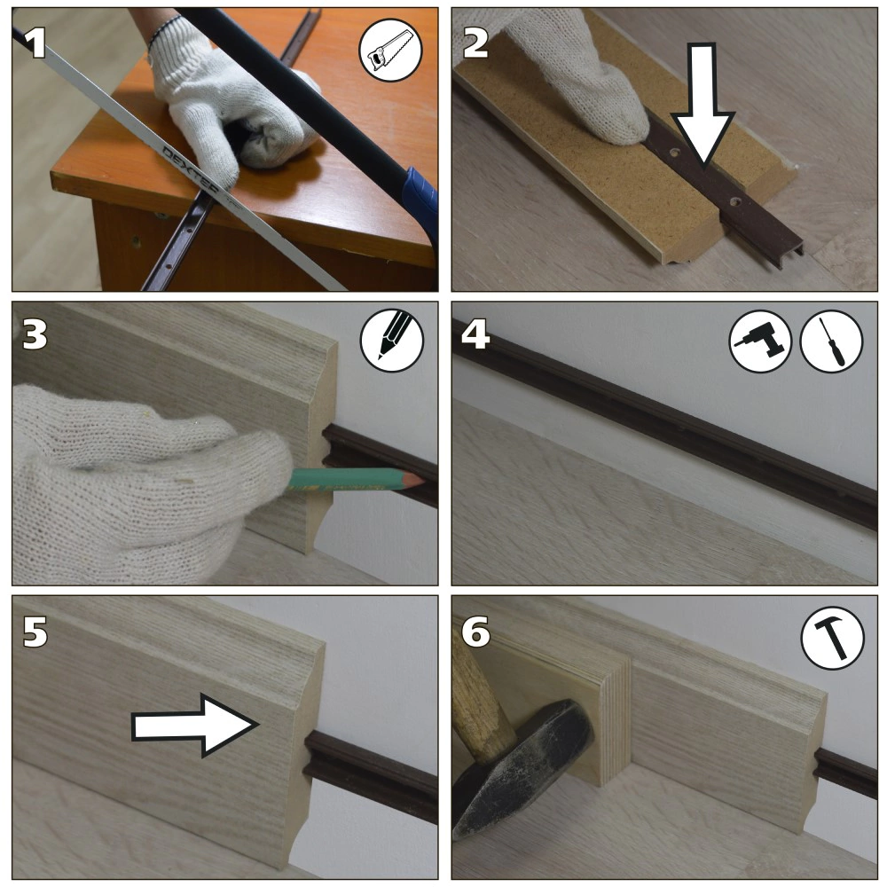 Плинтус напольный под покраску МДФ 3D 2400х116х16 мм