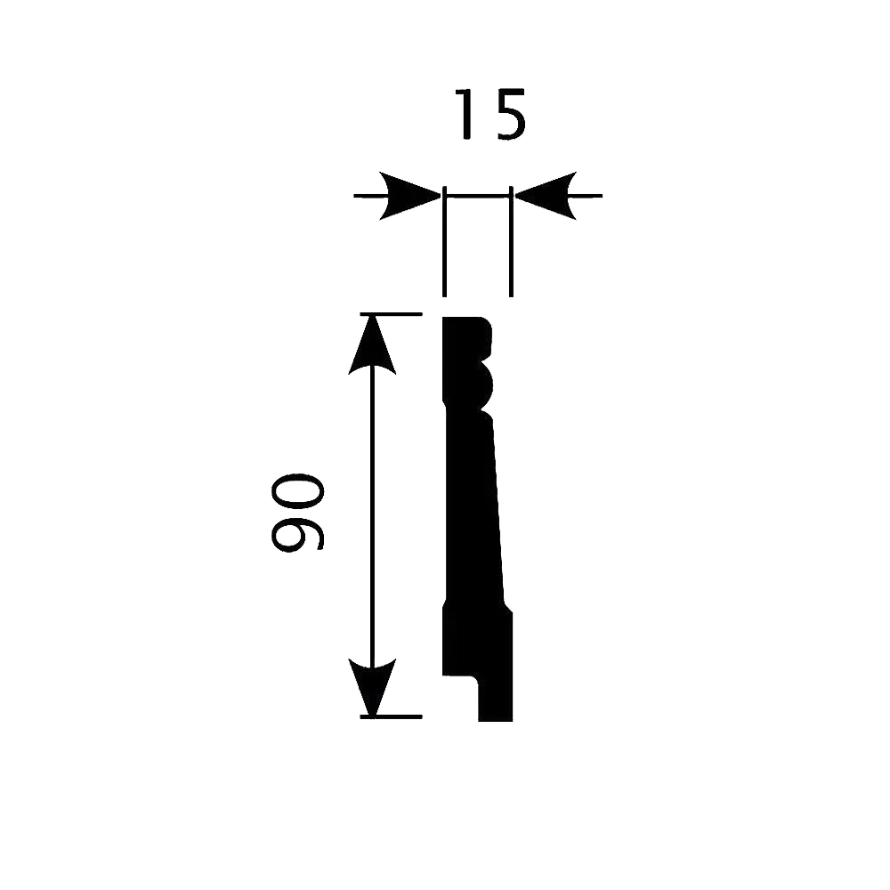 Плинтус напольный под покраску из экополимера Cosca 2000х90х15 мм