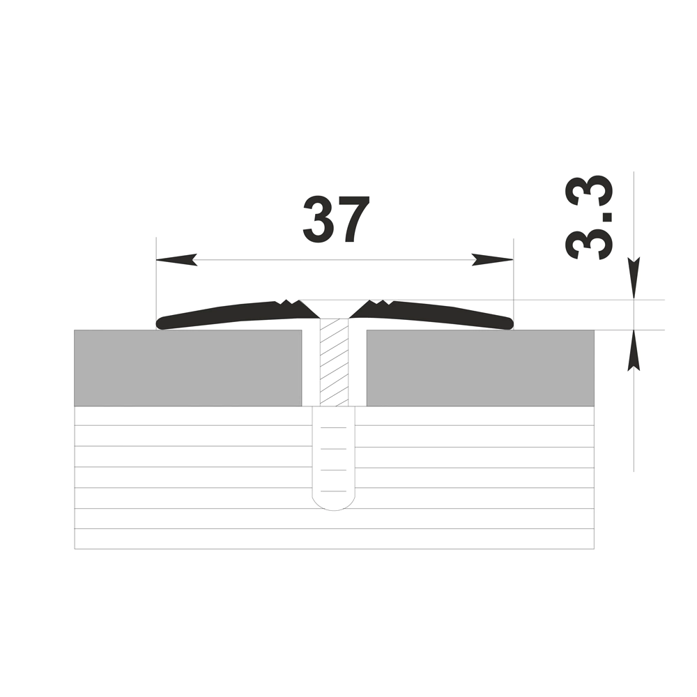 Порог алюминиевый стыкоперекрывающий Грейс 900х37 мм Кремень