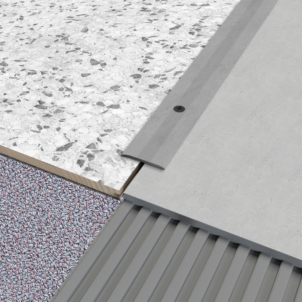 Порог алюминиевый стыкоперекрывающий Грейс 900х37 мм Кремень