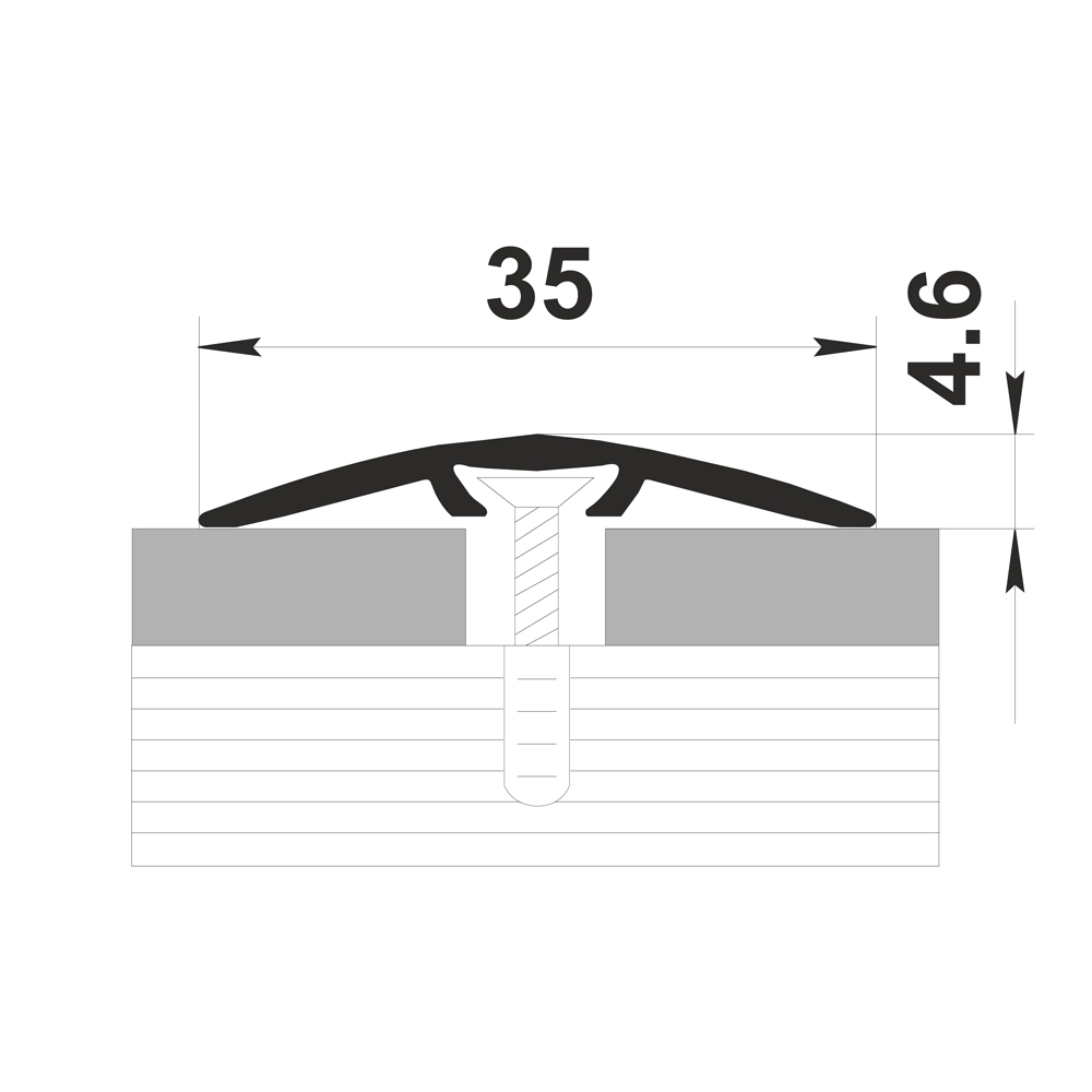 Порог алюминиевый стыкоперекрывающий 900х35 мм Ель сибирская