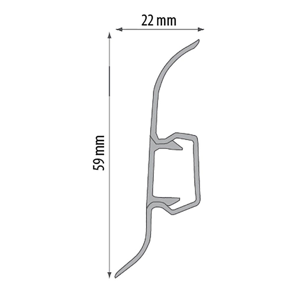 Плинтус напольный ПВХ Cezar №68 Дуб светлый 2500х59х22 мм