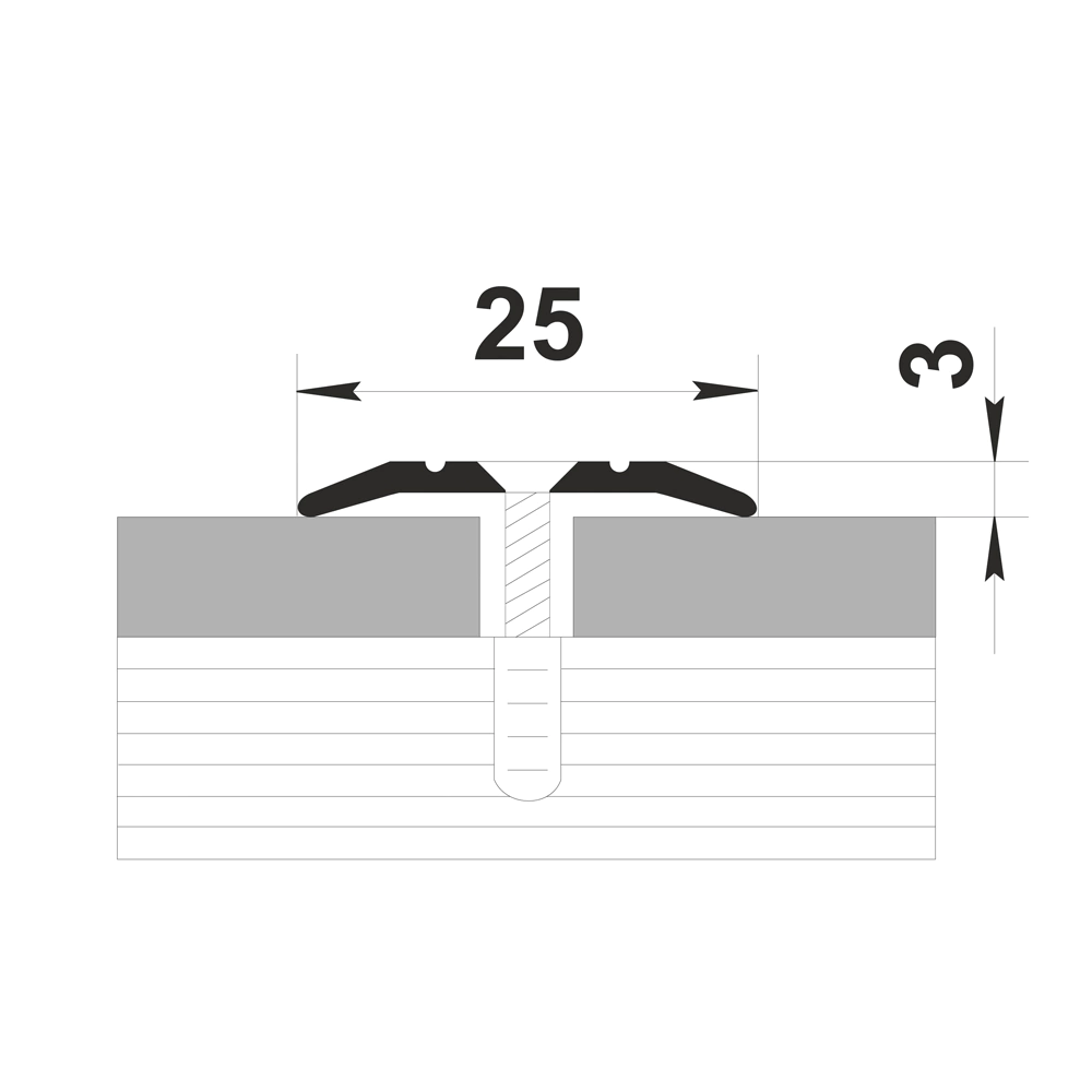 Порог алюминиевый стыкоперекрывающий 900х25 мм Осина европейская