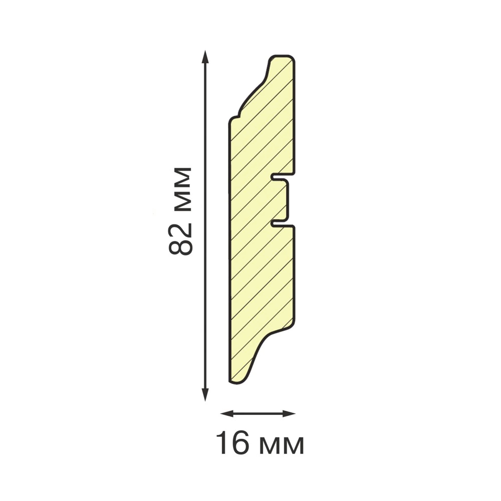 Плинтус напольный МДФ Дуб Стоунвуд 2400х82х16 мм