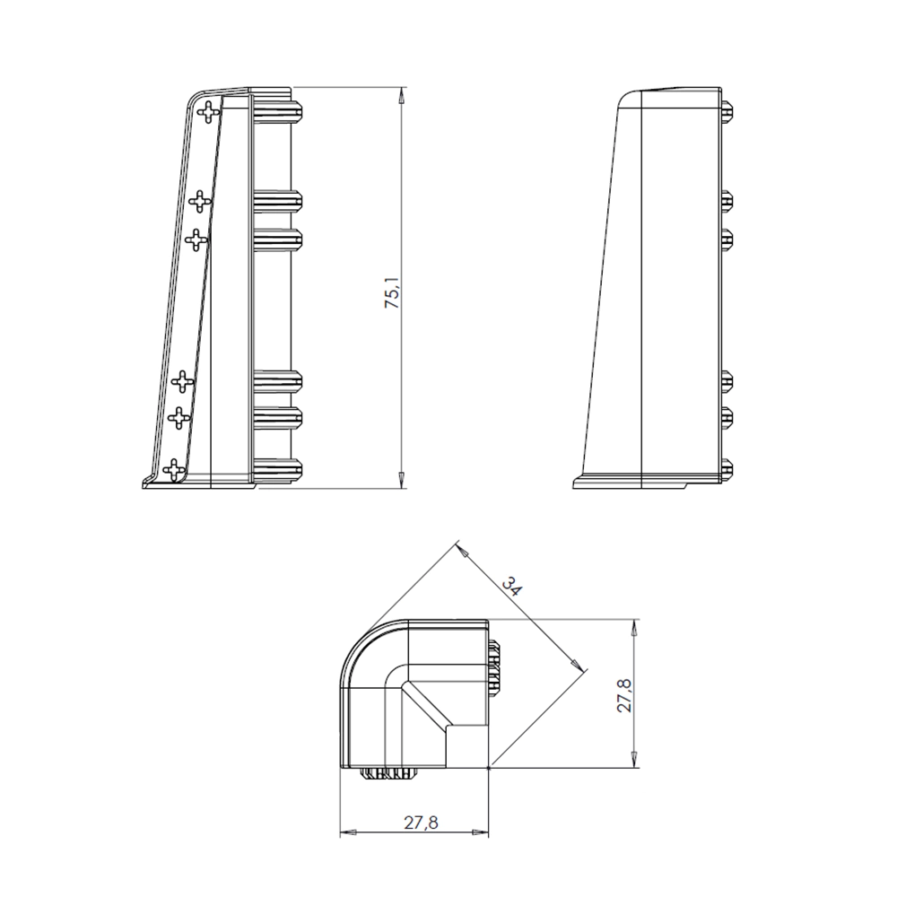 Угол наружный ПВХ Cezar Hi-line Prestige №163 Дуб Аспен 2 шт