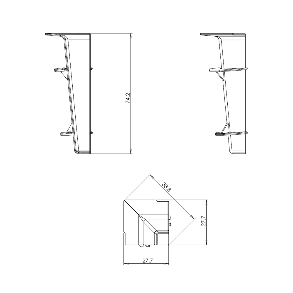 Угол внутренний ПВХ Cezar Hi-line Prestige №253 Стоун 2 шт