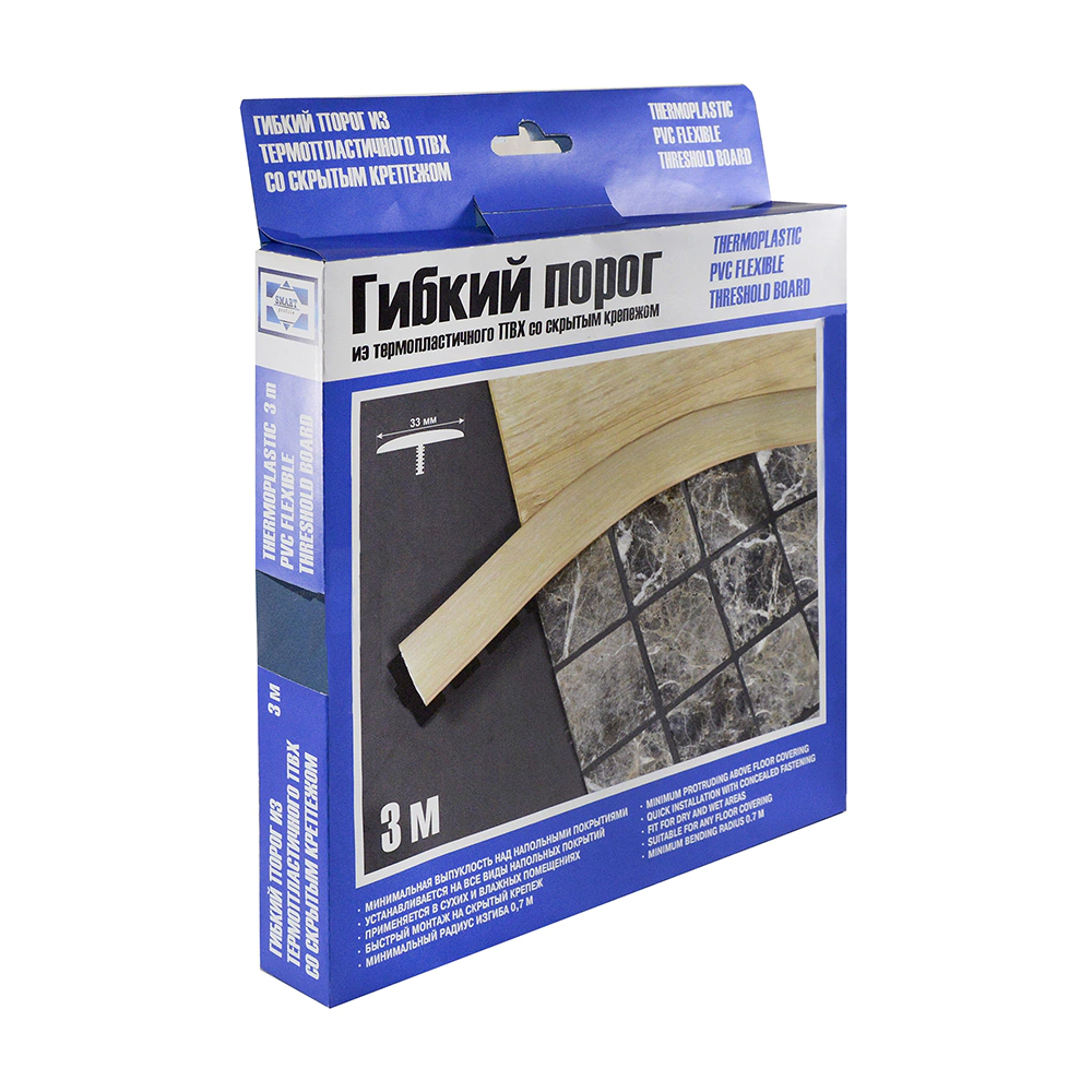 Гибкий порог SmartProfile BR 224 дуб крафт серый 3 м