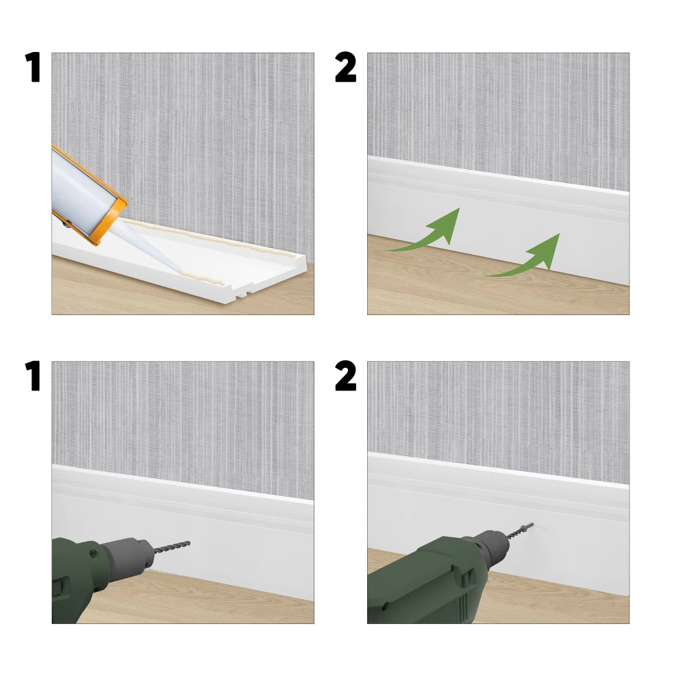 Плинтус напольный под покраску ударопрочный FLINT Т 2000х100х16 мм