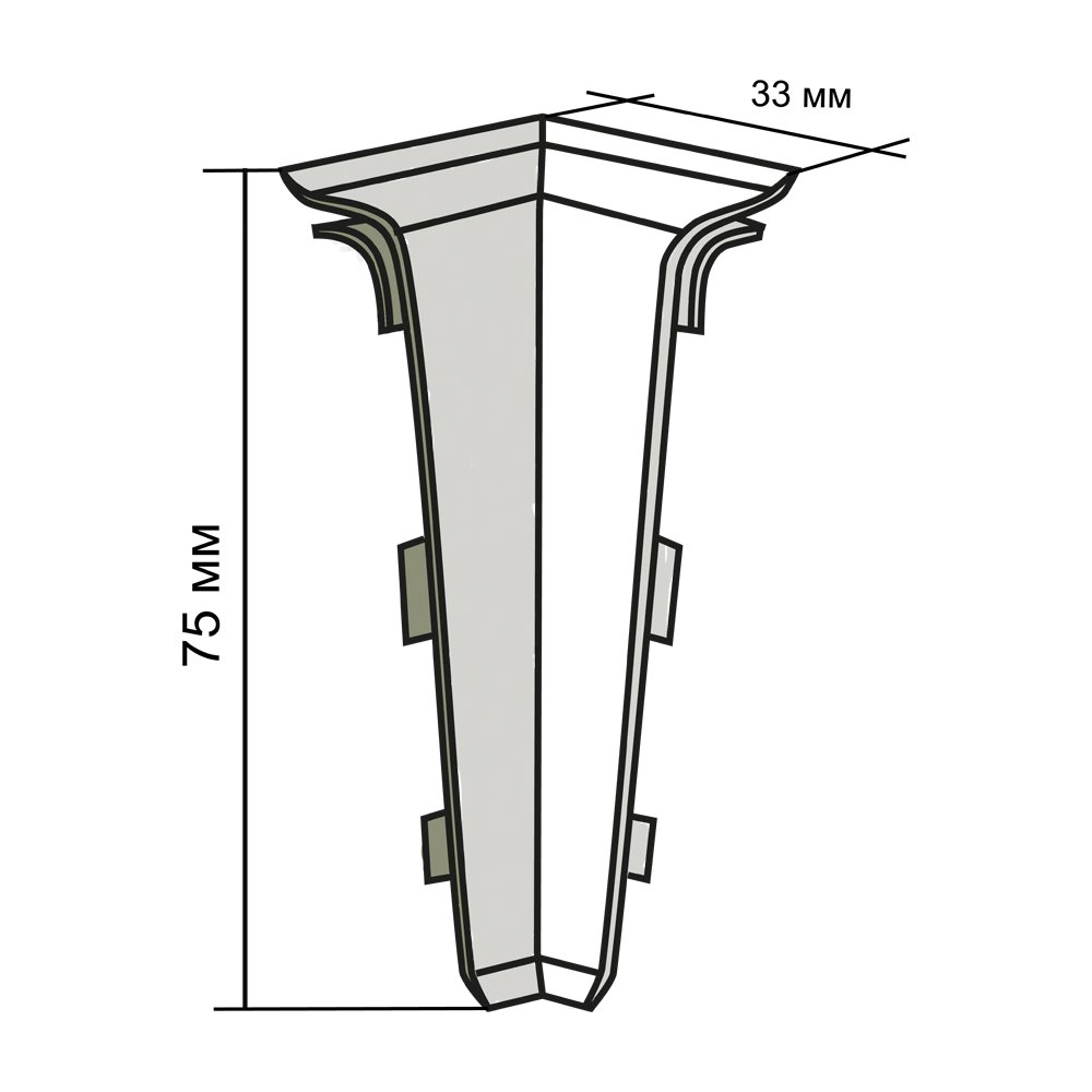 Угол внутренний ПВХ Lider 80 №820 Дуб Аврора 2 шт