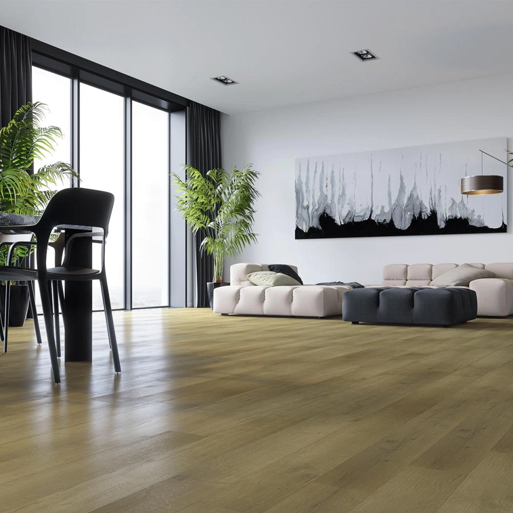 Плитка ПВХ замковая HOME EXPERT Янтарный пляж с микрофаской 3,5 мм АС4/32 класс 2,196 м2