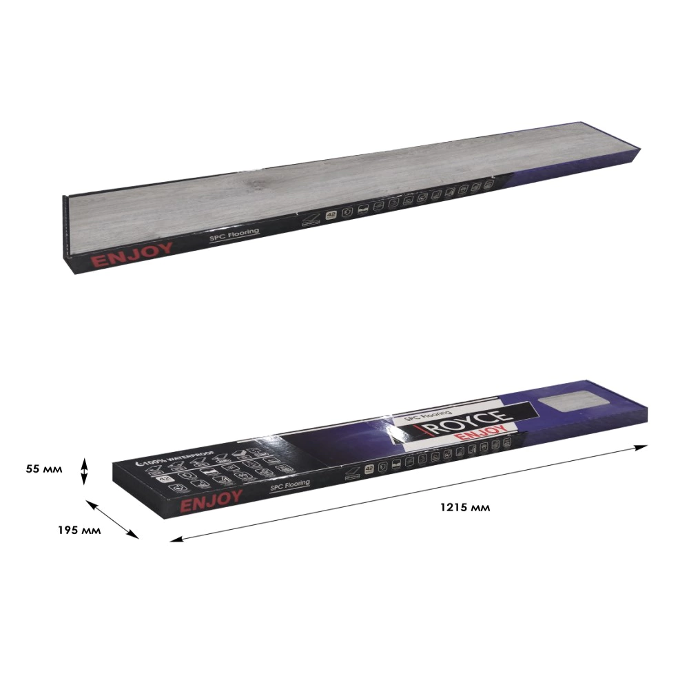 Плитка ПВХ замковая ROYCE Enjoy Дуб Барсель с фаской 3,5 мм АС5/33 класс 2,16 м2