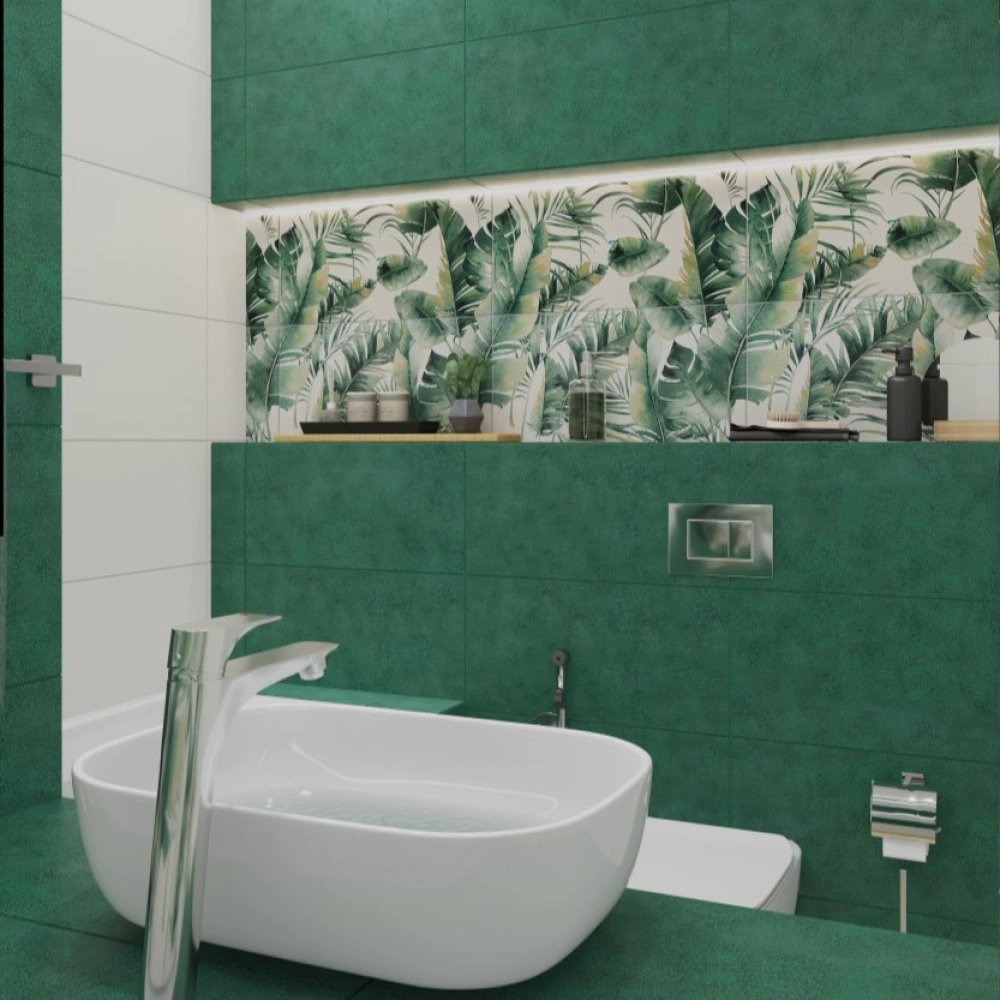 Плитка настенная Бурано зеленая 30,8х60,8 см