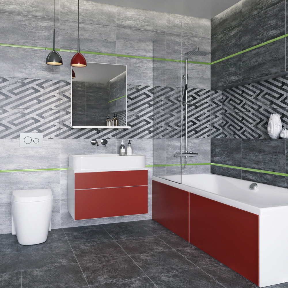 Плитка настенная Нью-Йорк светло-серая 30х60 см