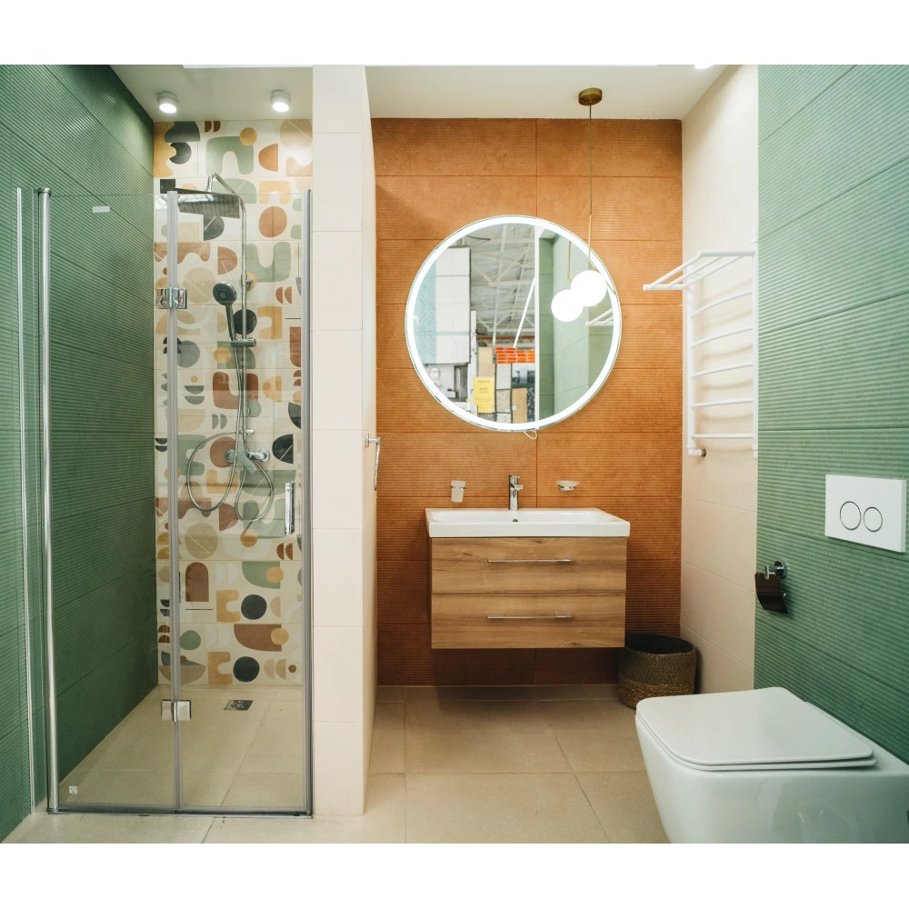 Плитка настенная Ваби-Саби зеленая 30х90 см