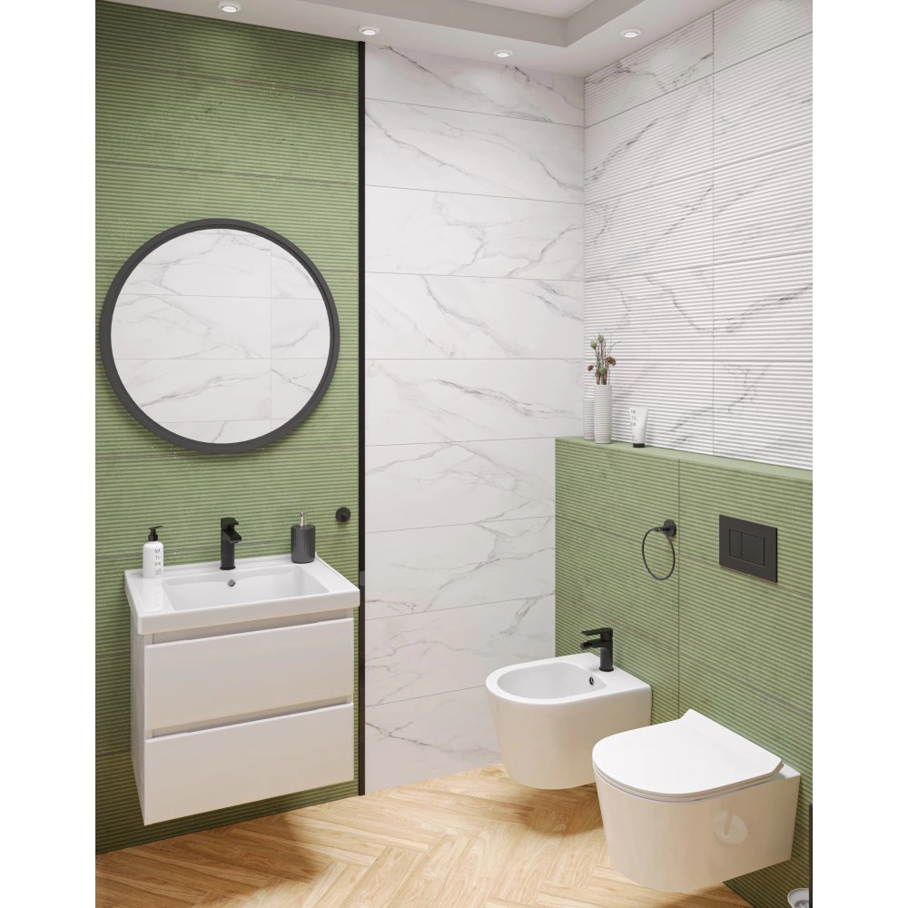 Плитка настенная Ваби-Саби зеленая 30х90 см