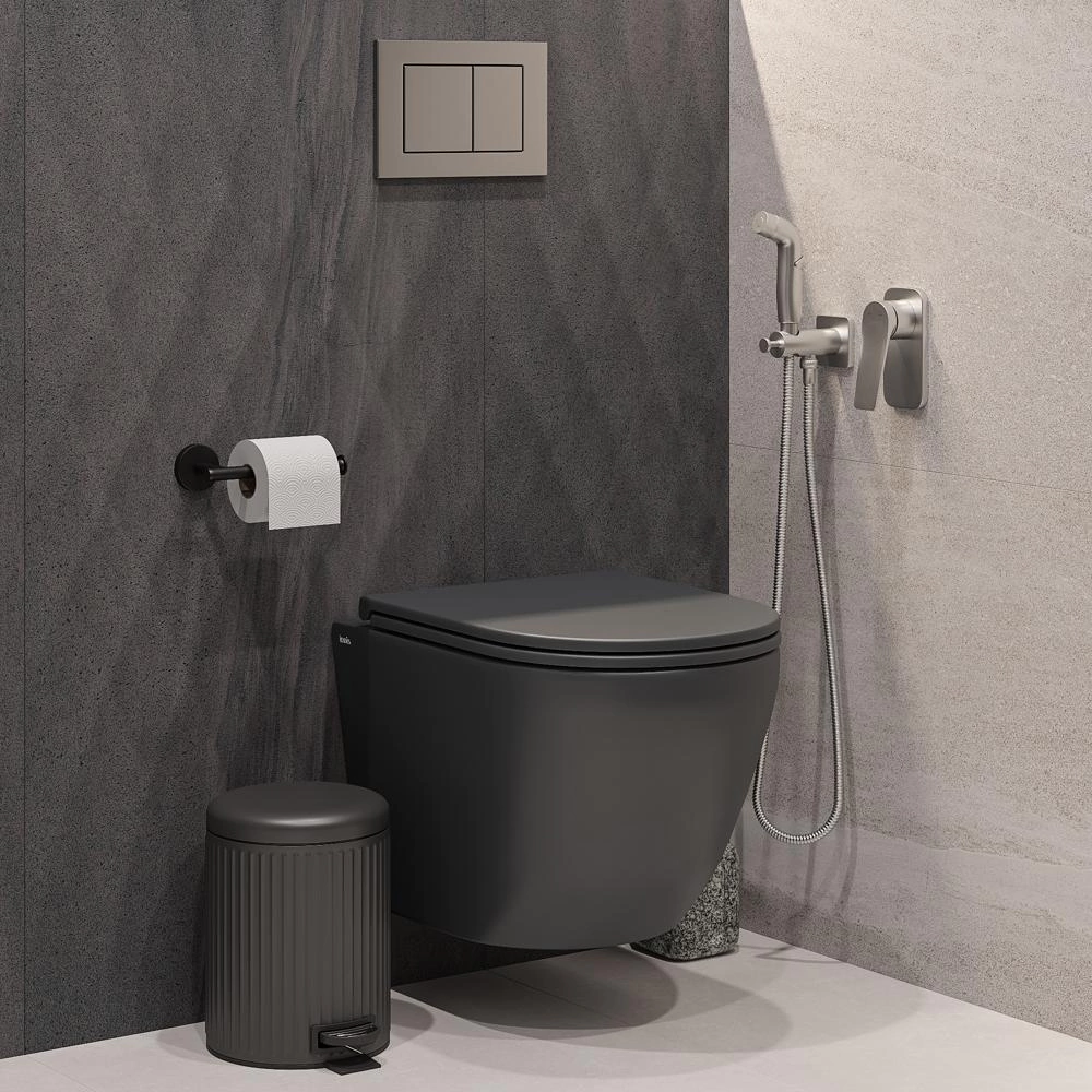 Плитка настенная Стромболи антрацит структура 60х120 см ректификат