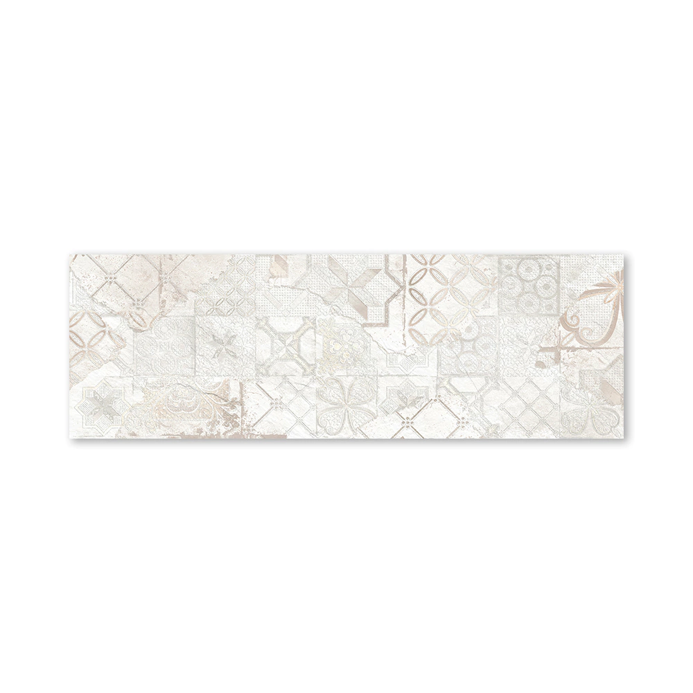 Плитка настенная Крео белая декор 24,6х74 см ректификат