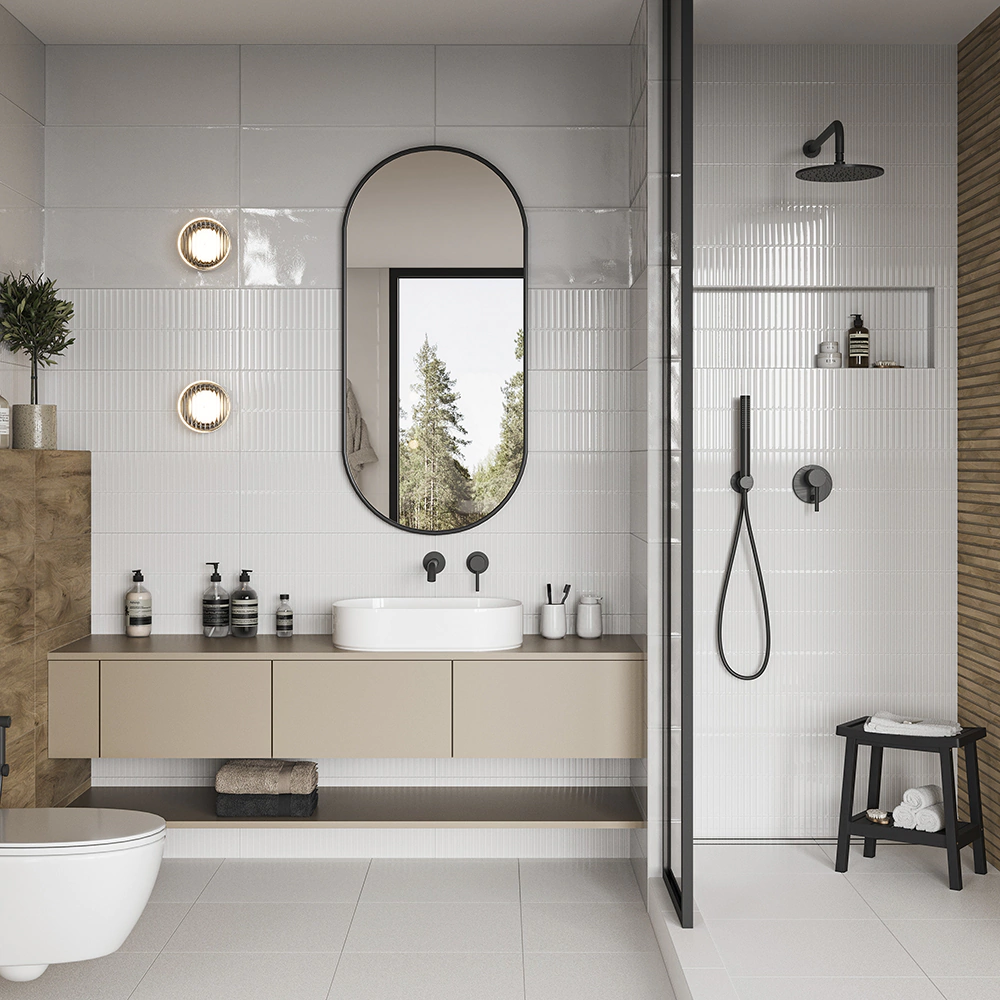 Плитка настенная Симпли белая структура 01 25х60 см