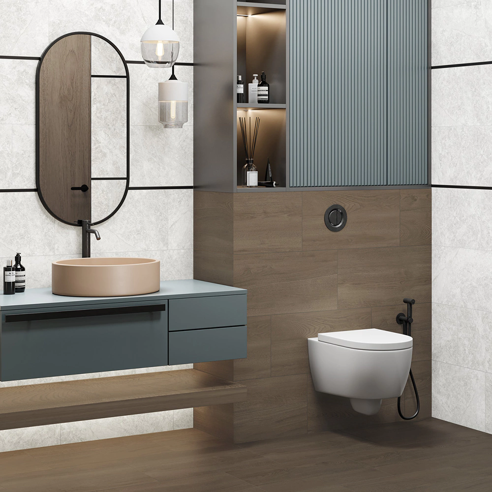 Керамогранит 30х60 см Волнат дарк коричневый матовый ректификат