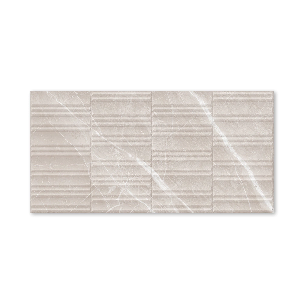 Плитка настенная 30х60 см Крета 02 бежевая структура матовая