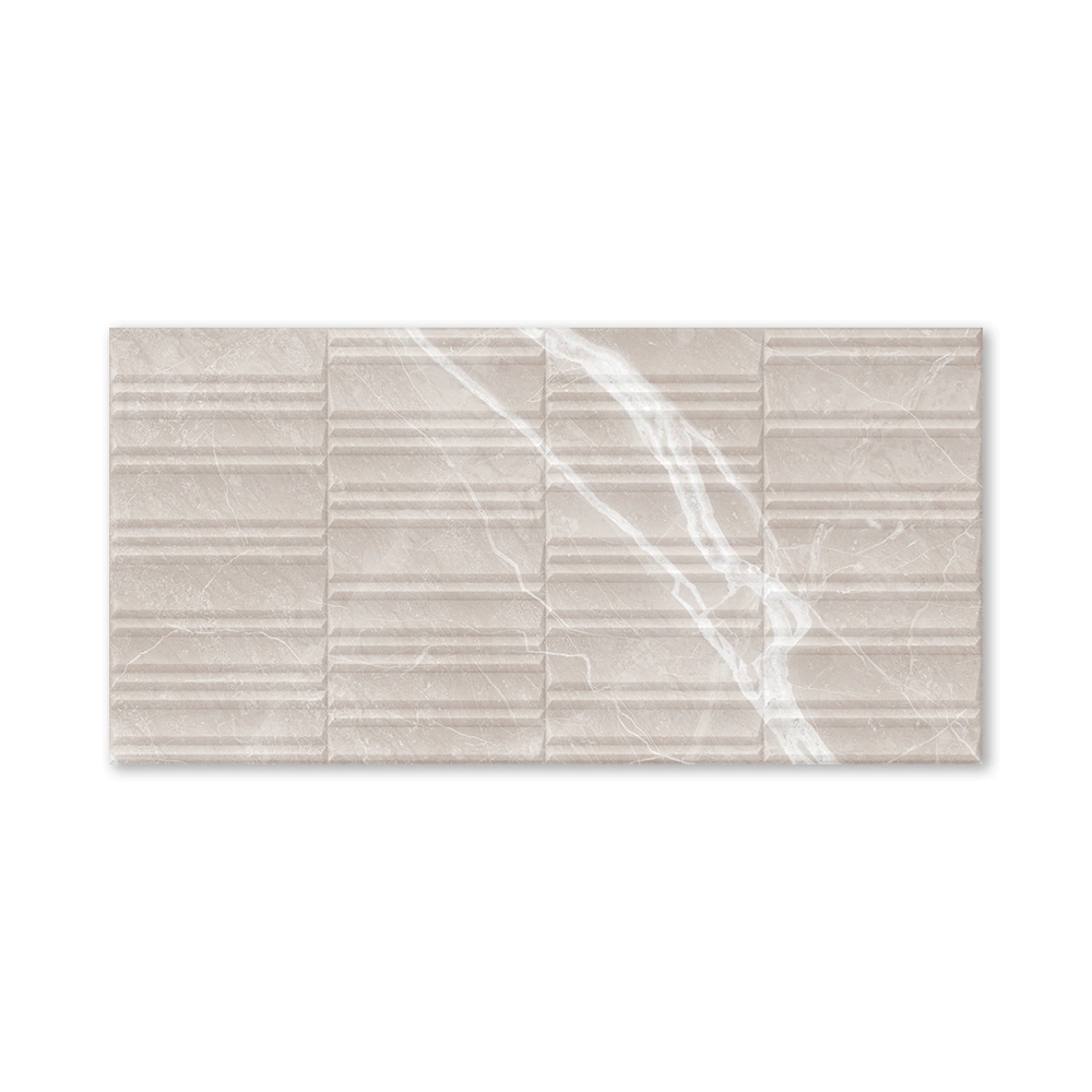 Плитка настенная 30х60 см Крета 02 бежевая структура матовая