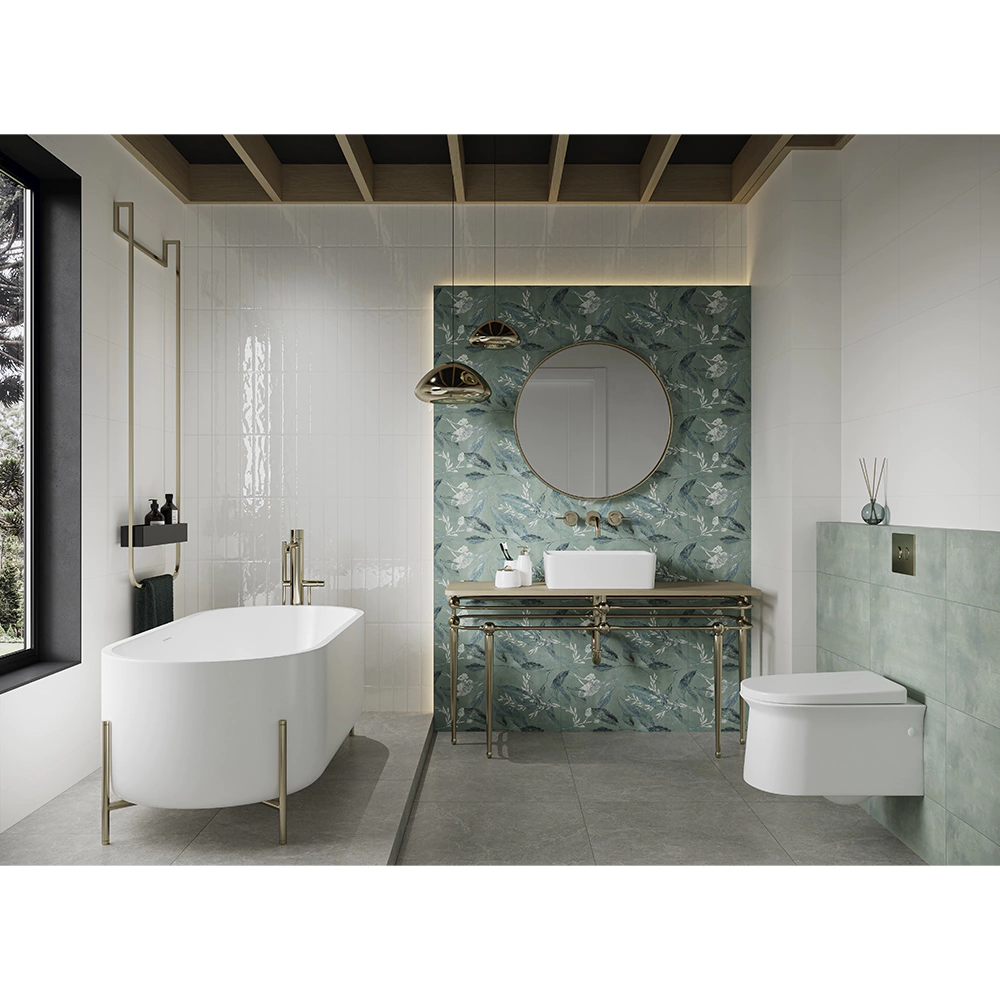 Плитка настенная Сальвиния зеленая матовая 30х60 см