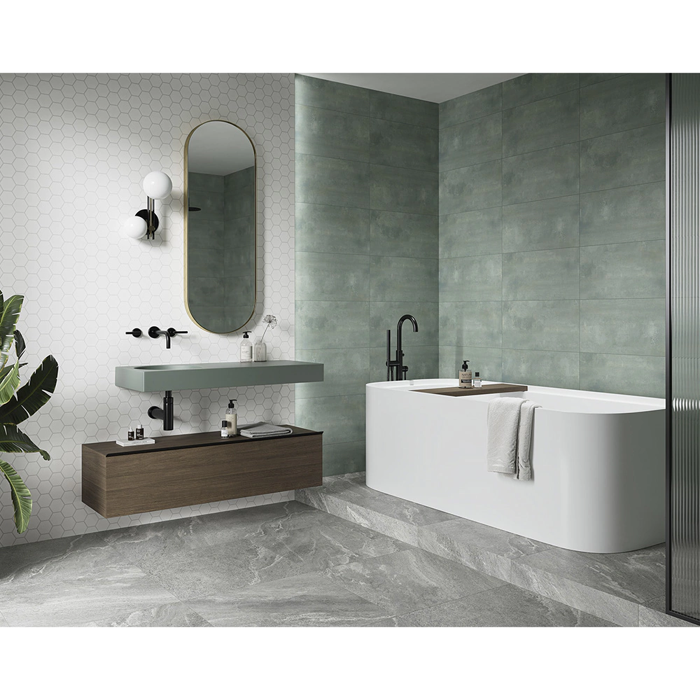 Плитка настенная Сальвиния зеленая матовая 30х60 см