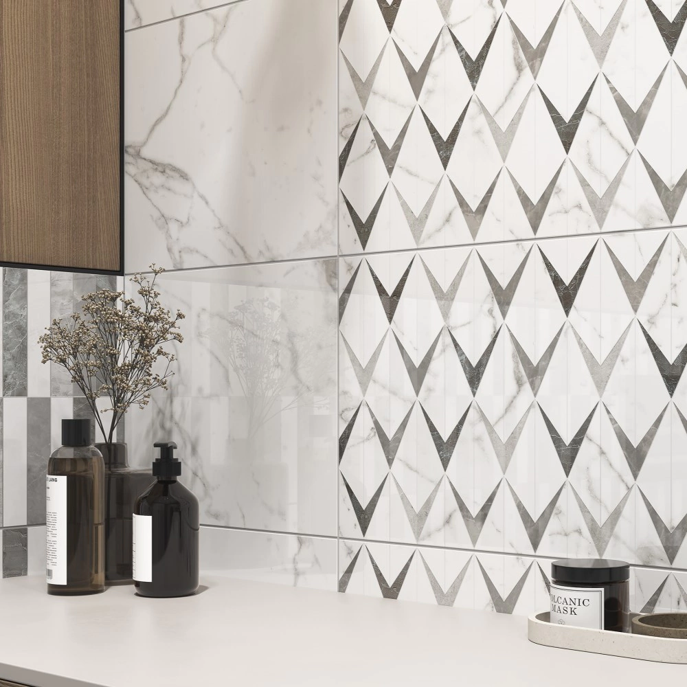 Плитка настенная Мармо белая 29,8х59,8 см