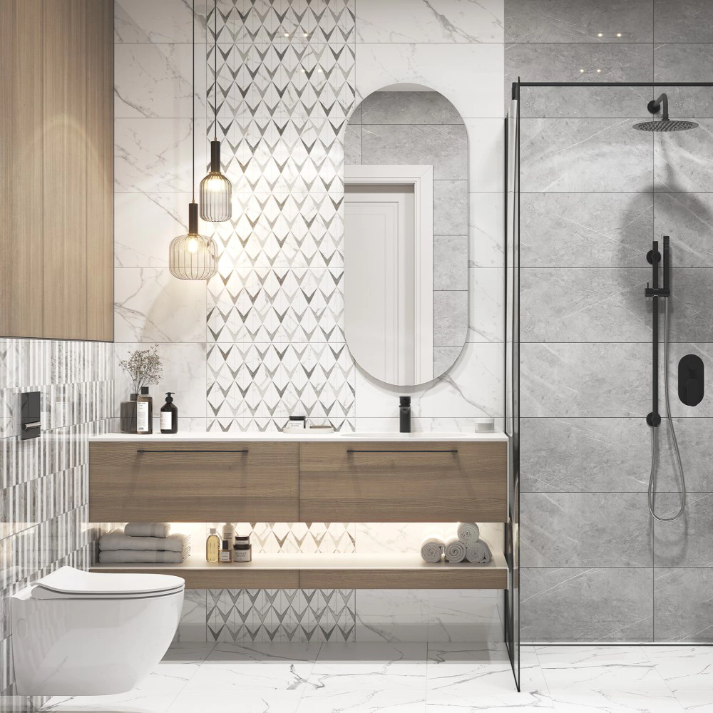 Плитка настенная Мармо белая 29,8х59,8 см