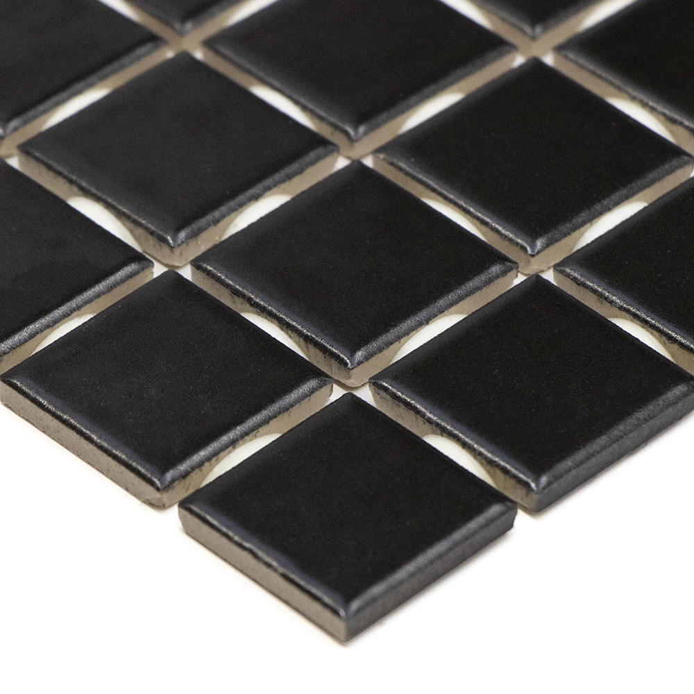 Мозаика Темари керамогранит черная матовая 29,8х29,8х0,35 см