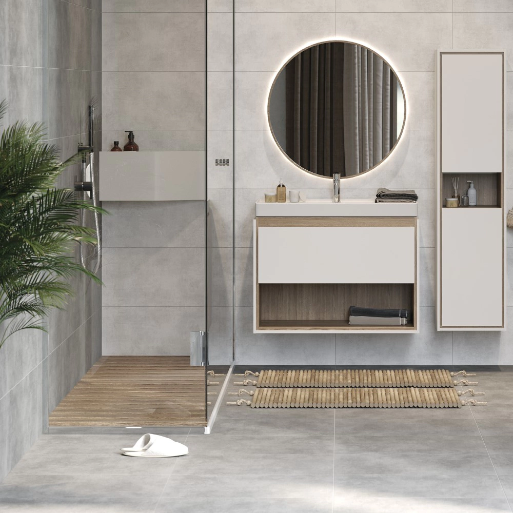 Керамогранит Поларис серый матовый 29,7x59,8 см